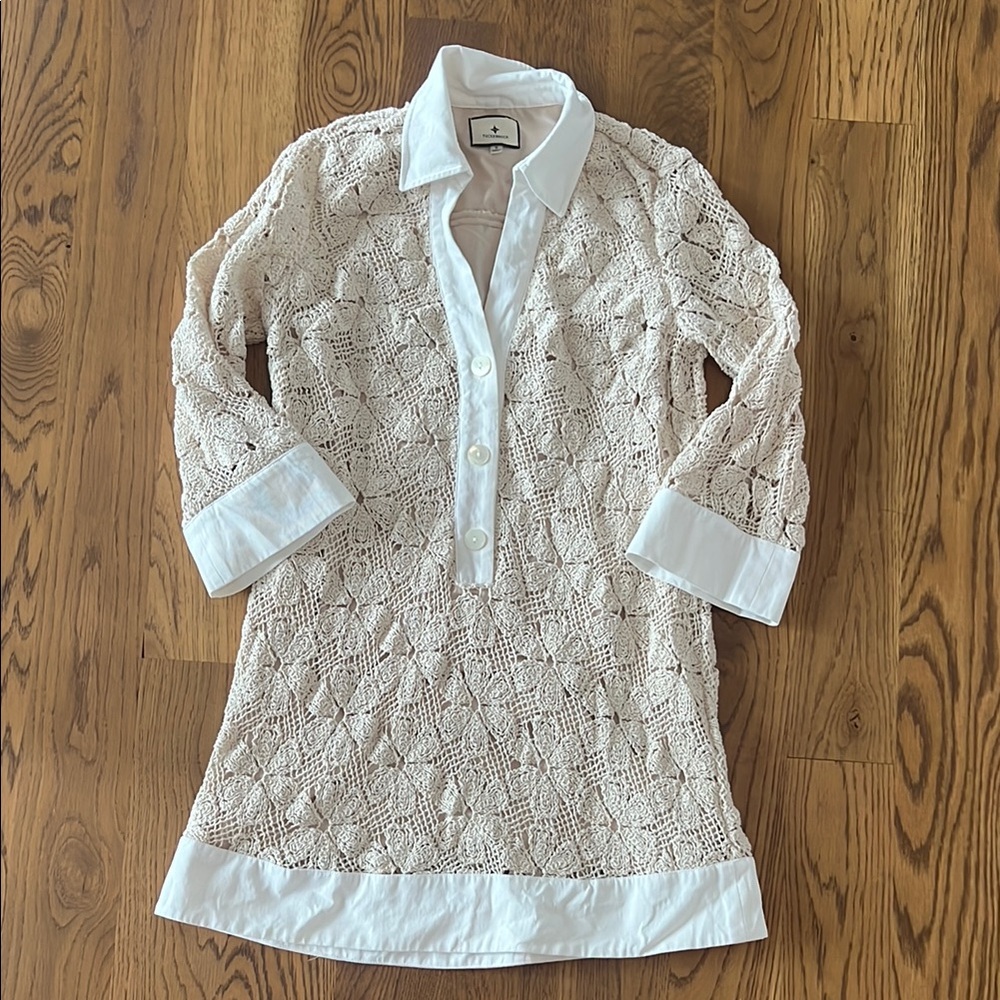 Tuckernuck Tan Crochet Collier Dress